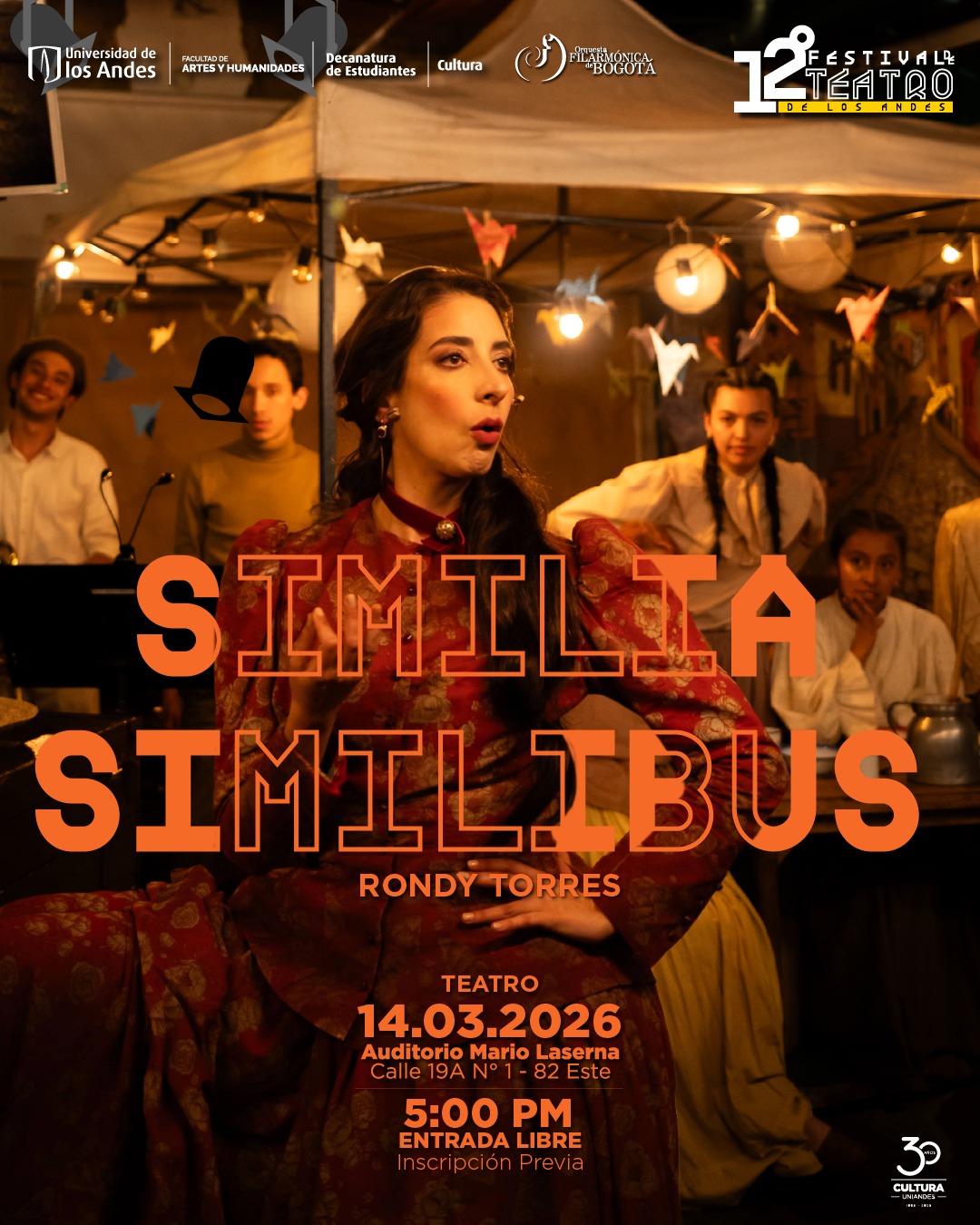 Conozca toda la programación de la edición XII del Festival de Teatro de la Universidad de los Andes, del 28 de febrero al 14 de marzo de 2026