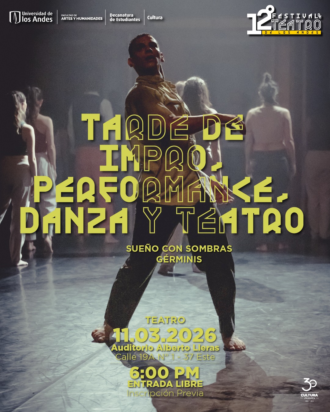 Conozca toda la programación de la edición XII del Festival de Teatro de la Universidad de los Andes, del 28 de febrero al 14 de marzo de 2026