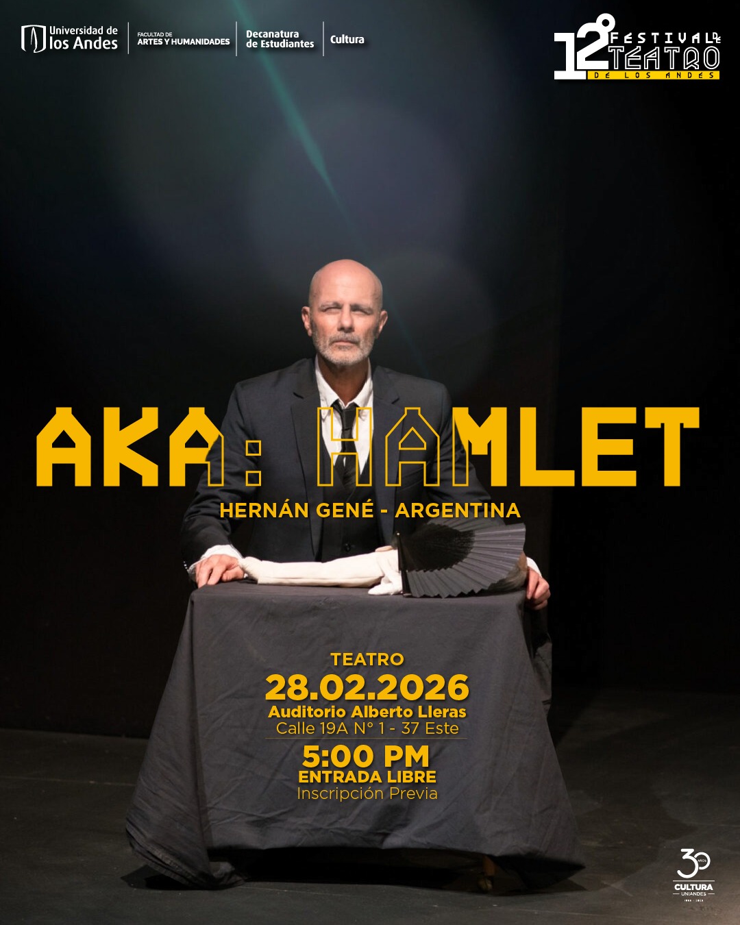 Conozca toda la programación de la edición XII del Festival de Teatro de la Universidad de los Andes, del 28 de febrero al 14 de marzo de 2026