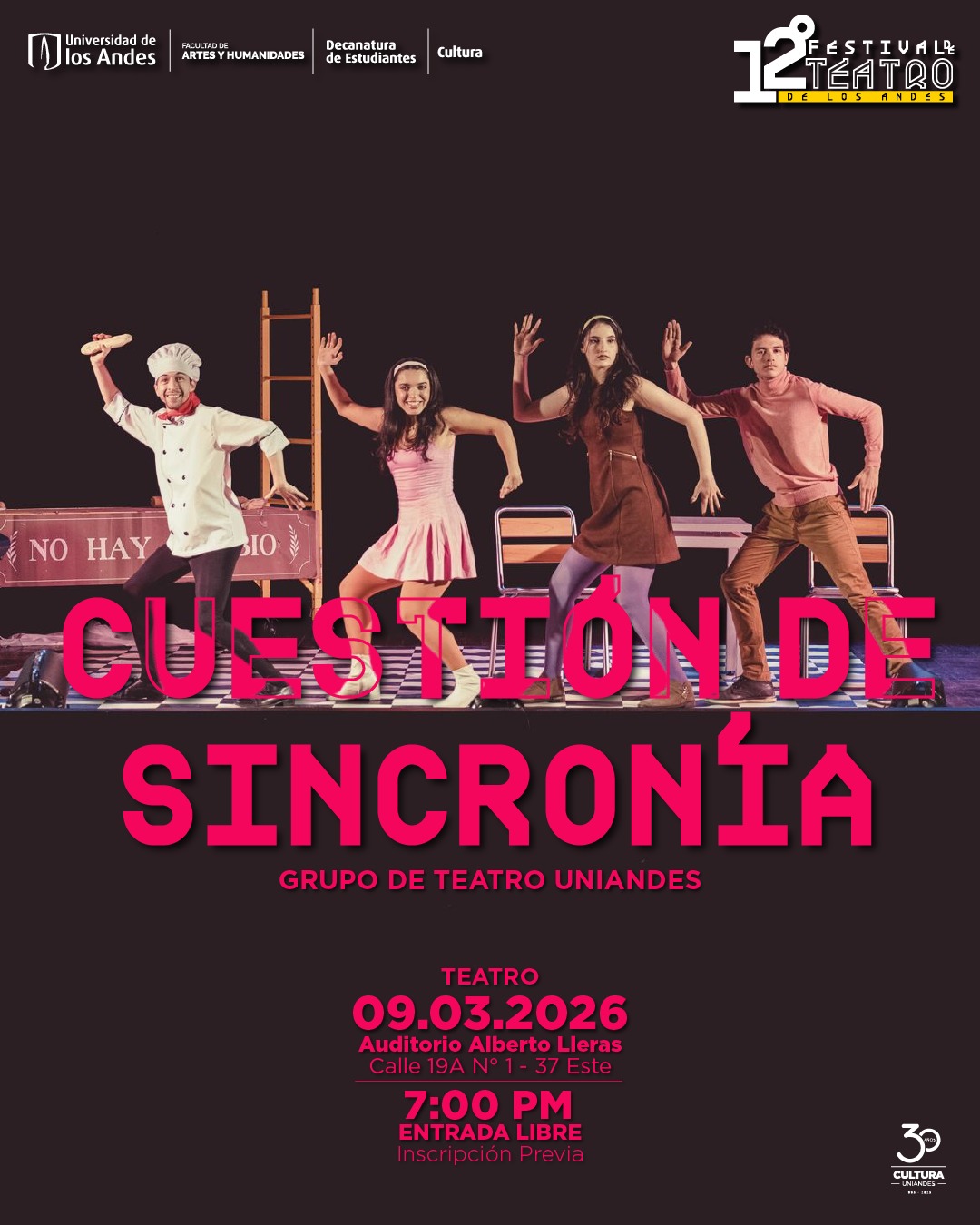 Conozca toda la programación de la edición XII del Festival de Teatro de la Universidad de los Andes, del 28 de febrero al 14 de marzo de 2026