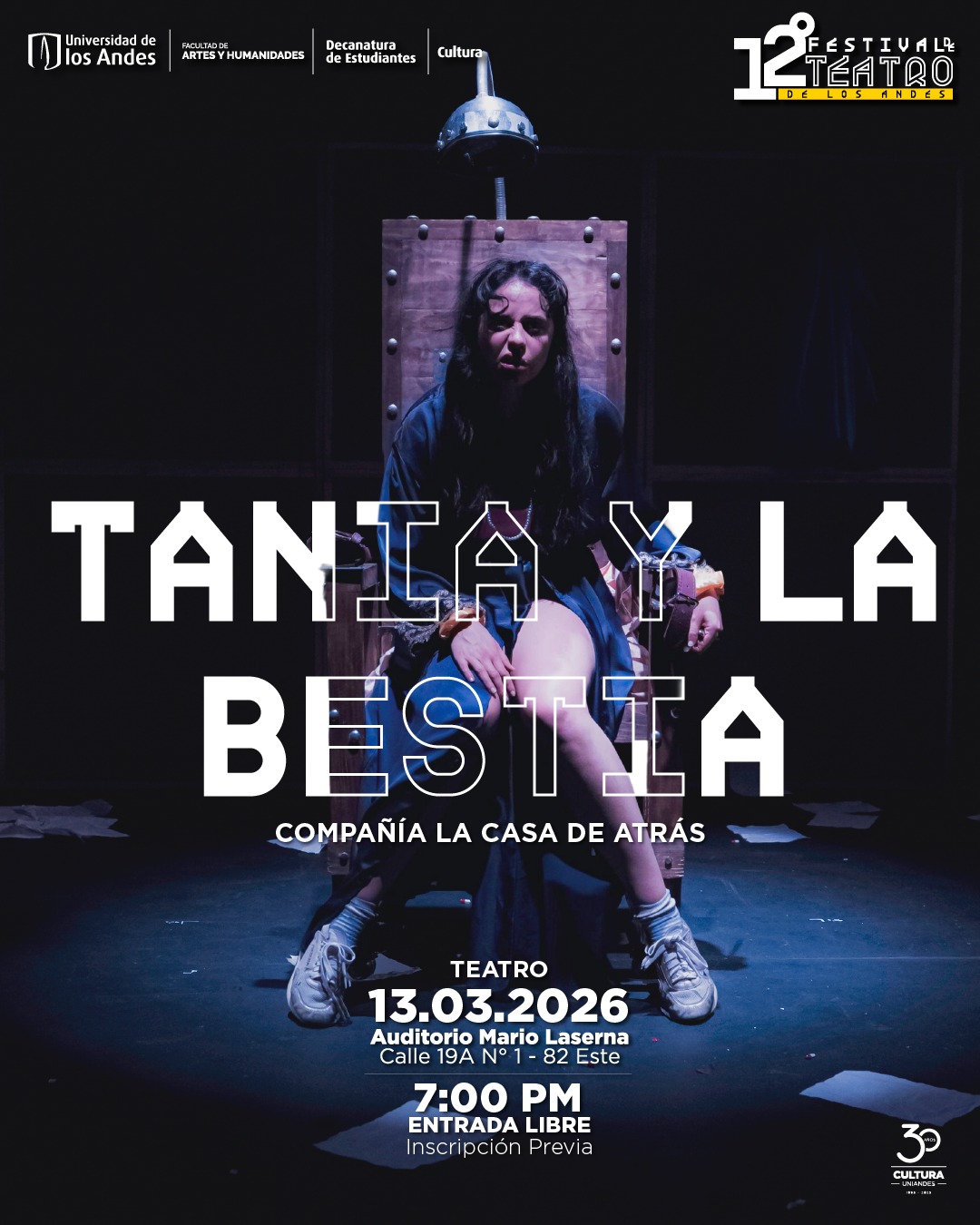 Conozca toda la programación de la edición XII del Festival de Teatro de la Universidad de los Andes, del 28 de febrero al 14 de marzo de 2026