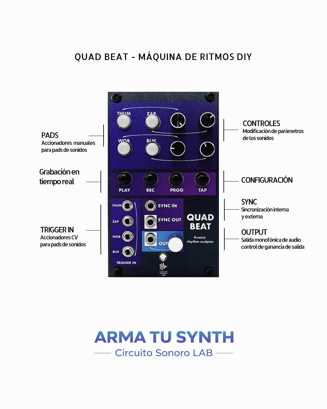 Taller: Arma tu Synth de Circuito Sonoro Lab en Bogotá, próximo sábado 25 de abril de 2026 a las 9:00 a.m. en la Universidad de los Andes.