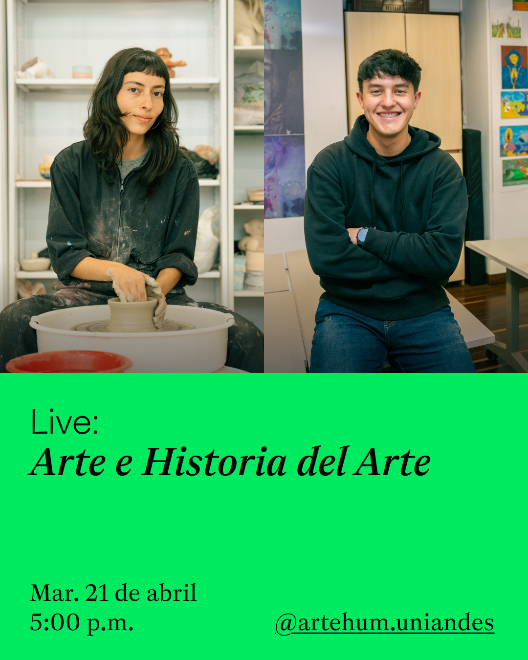 Conéctate al Live de Instagram de los estudiantes de ArteHum y conoce sus experiencias, proyectos e intereses.