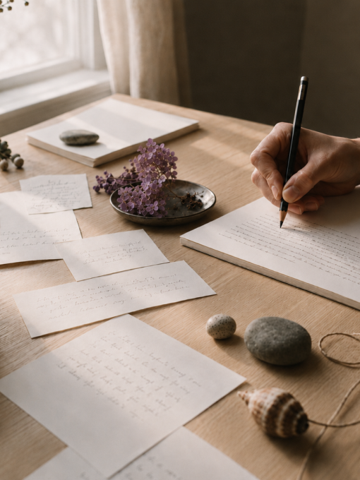 Texto a mano sobre escritorio