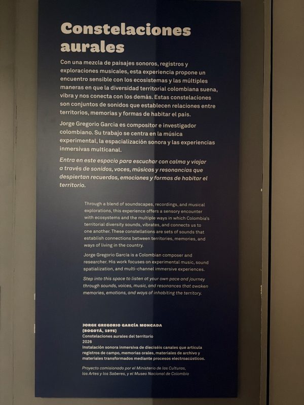 Imagen del anuncio jorge gregorio garcía moncada fue comisionado por el museo nacional de colombia para desarrollar una instalación sonora inmersiva